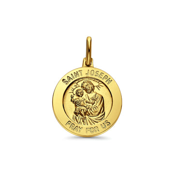 14K Yellow Gold St. Joseph Religious Pendant 20mmX20mm 2.9 grams
